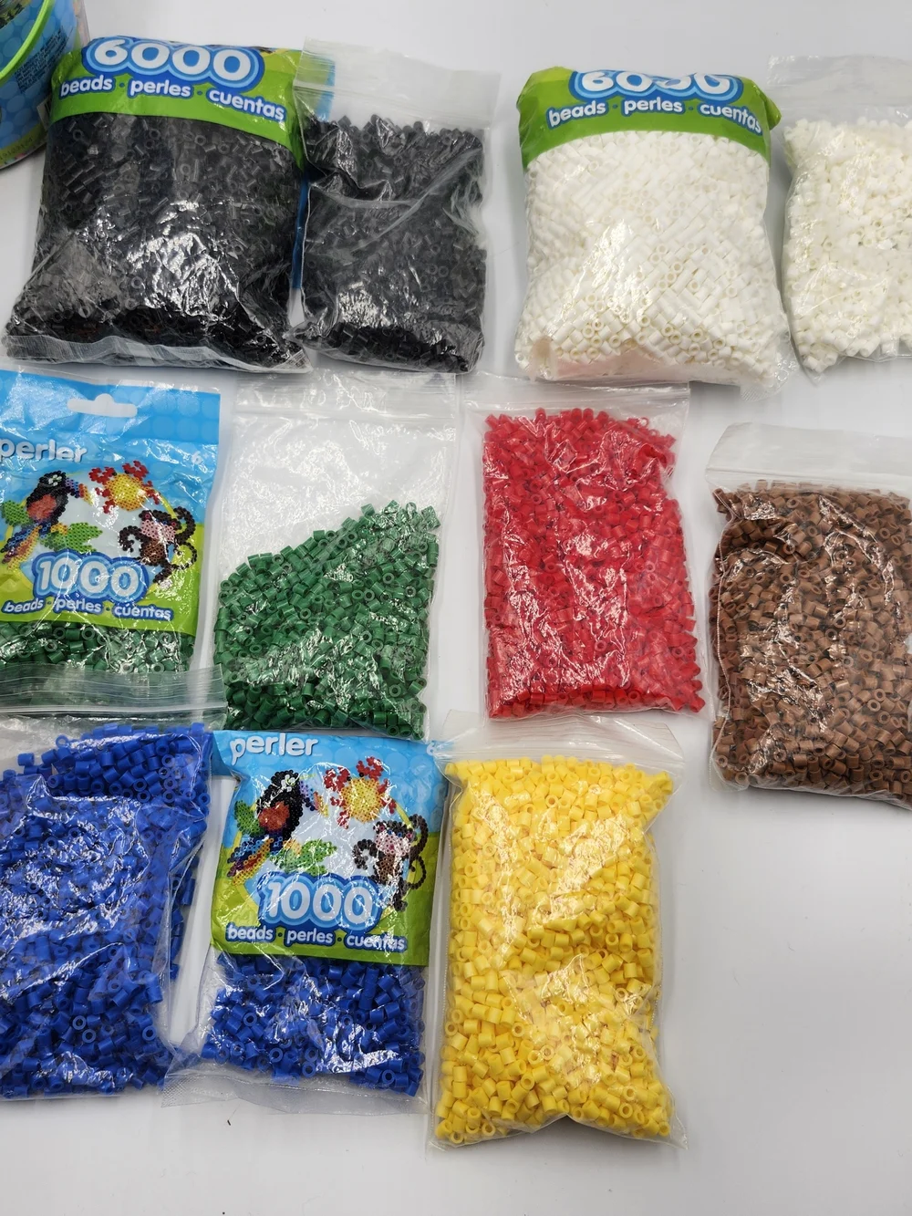 Perler Bead Lot Of 15000+ Beads & 12 Peg Boards Variety Shapes New & Used Bags